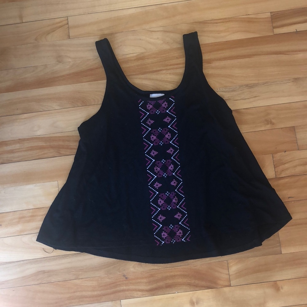 Black and purple pink flowy tank top mossimo